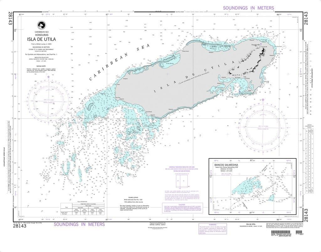 NGA Chart 28143: Isla de Utila (Honduras)