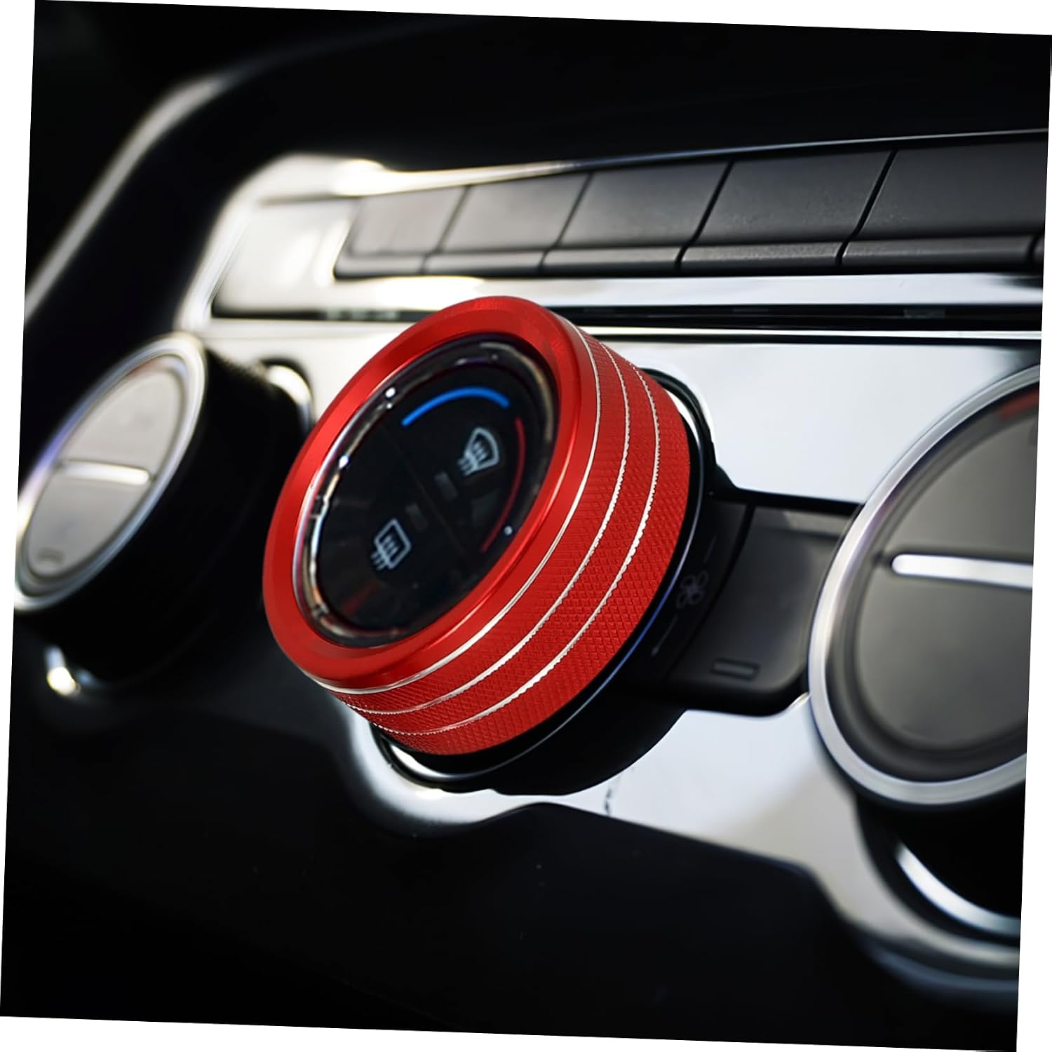 Generic 3pcs Air Conditioner Knob Cover Car Interior Decorative Button Rings for Stylish Trim Ring Accessories
