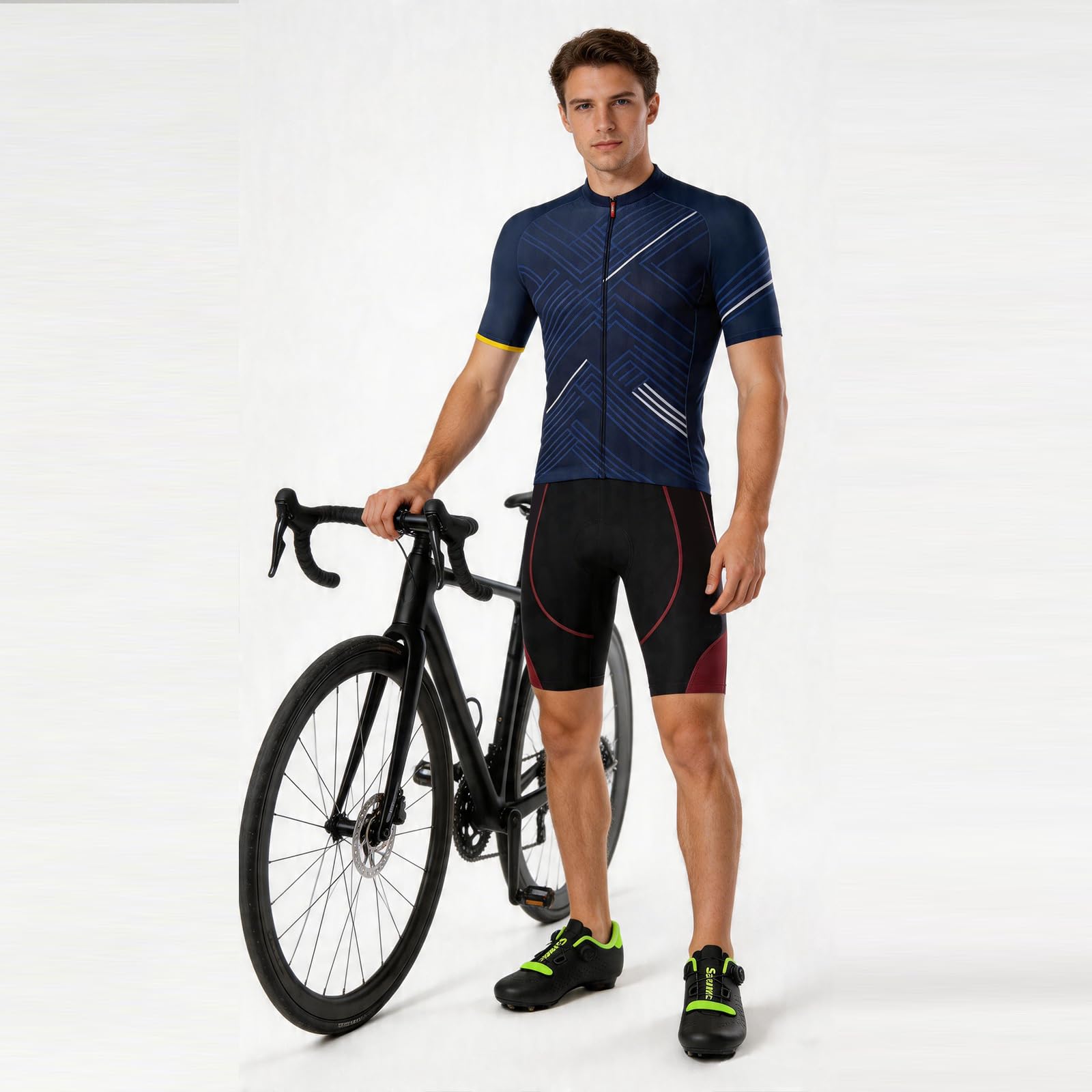 Santic Pantalon Ciclismo Hombre Corto Pantalones Bicicleta Hombre Montaña/MTB Acolchado