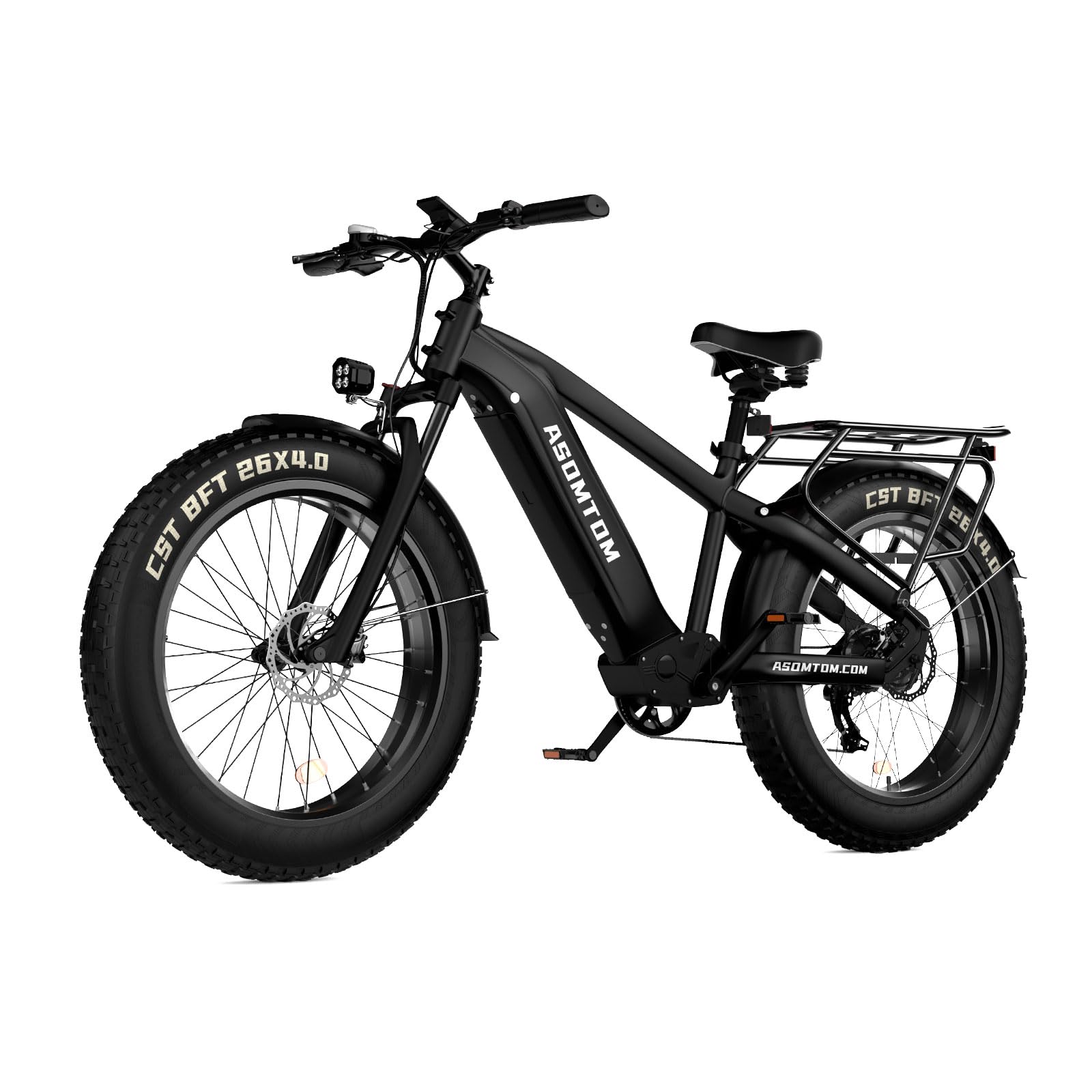 Asomtom Electric Bike for Adults, 26" x4.0 Fat Tire Ebike 750W Motor 28+ MPH Electric Mountain Bike,48V 15Ah Removable Battery Electric Bicycle with Suspension Fork,Shimano 7 Speed, Cruise Control