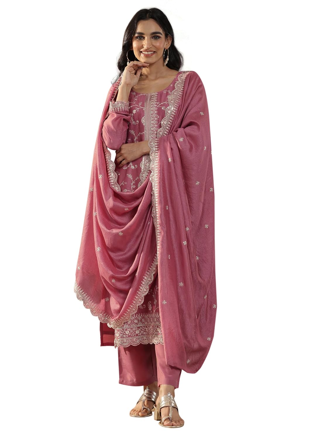 Libas Women's Silk Blend Kurta Set (49515RL_Pink - Review, Price and Buying Guide
