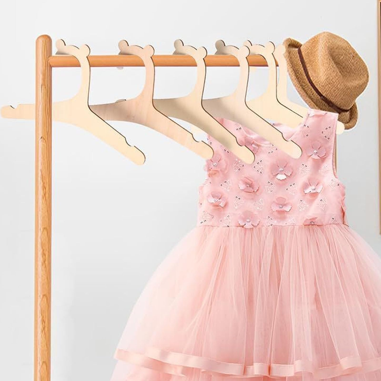 Grucce in legno per bambini a forma di orsetto antiscivolo salvaspazio