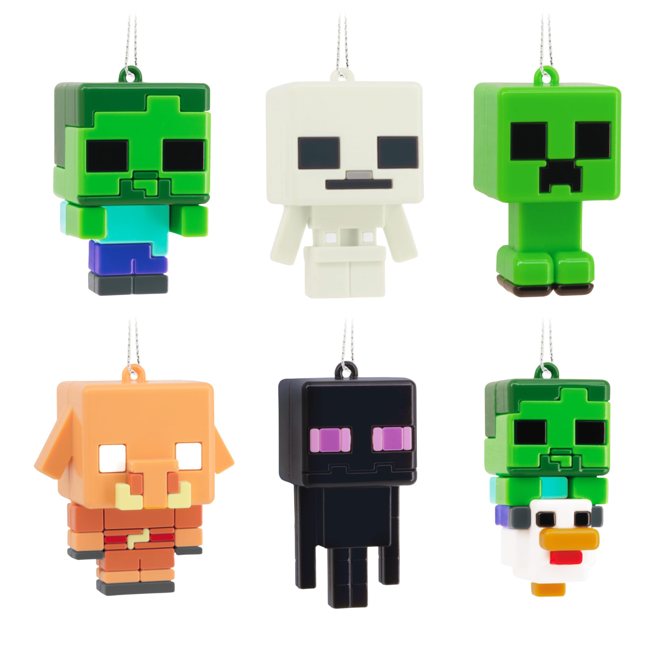 Hallmark Minecraft Set Minecraft Series 1 Mystery Christmas Ornaments, Shatterproof, Set Of 2, Gifts For Gamers