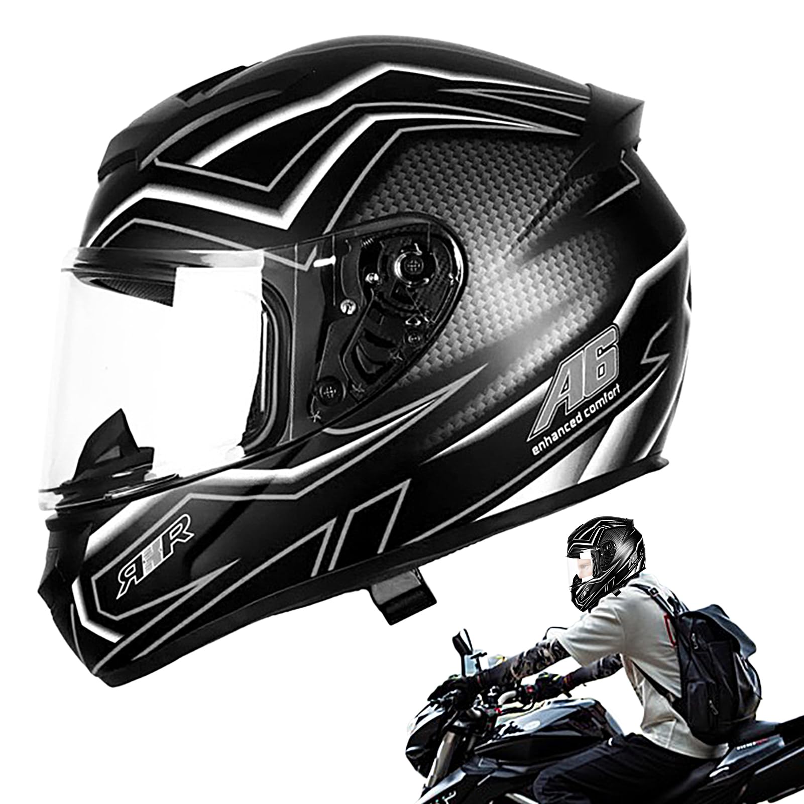 Casco integrale per scooter, caschi da moto, caschi integrali per adulti, caschi da equitazione, caschi integrali da moto con fodera interna estraibile, caschi protettivi per scooter Maciun