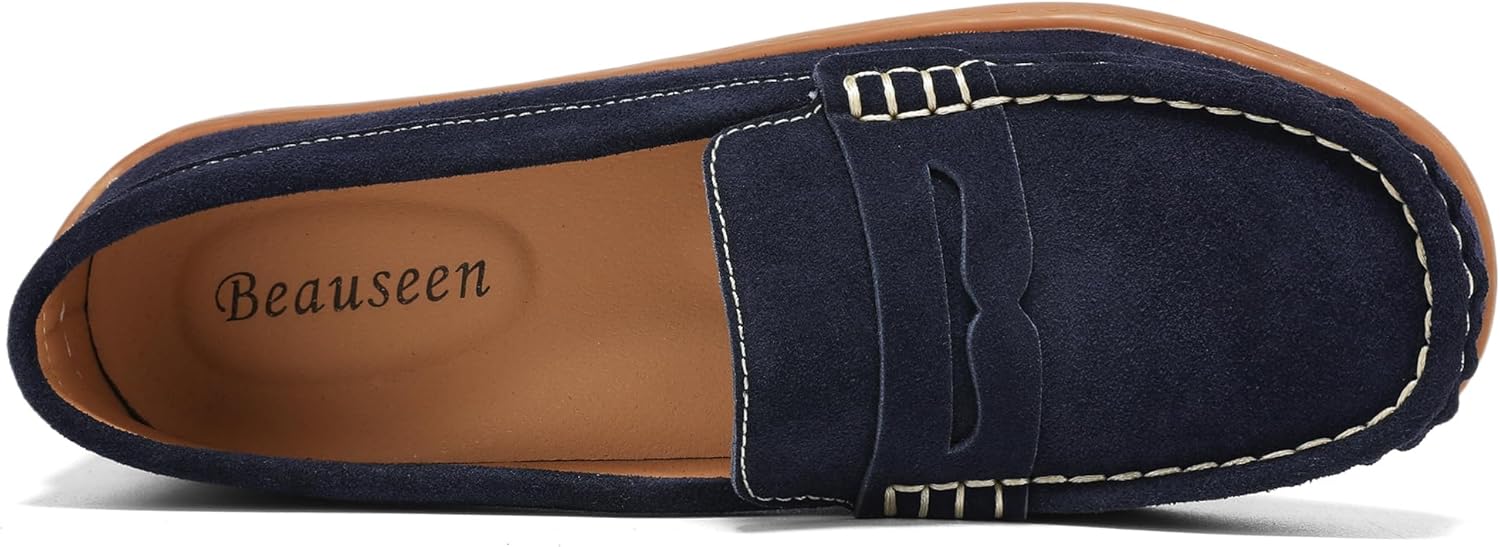 BEAUSEEN Women's Penny Loafers Slip-On - Lightweight Breathable Suede Driving Moccasins,Cute Business Casual Dress Shoes for Work & Travel - Image 4