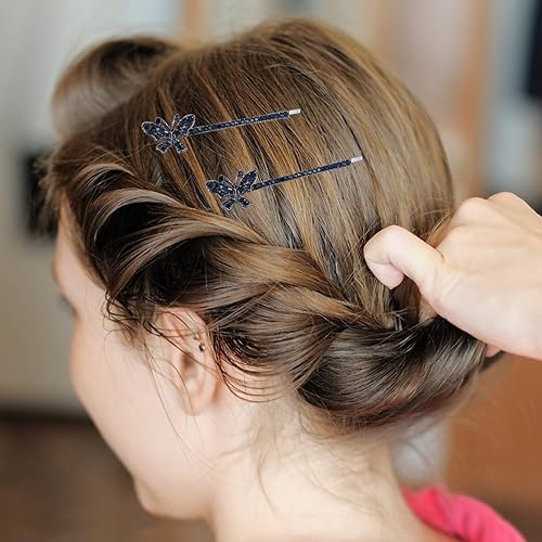 Miniatura 4 de 2 pares de pinzas de cristal para el cabello, con diamantes de imitación, diseño de flores, pasadores de pelo retro para boda, accesorios para el