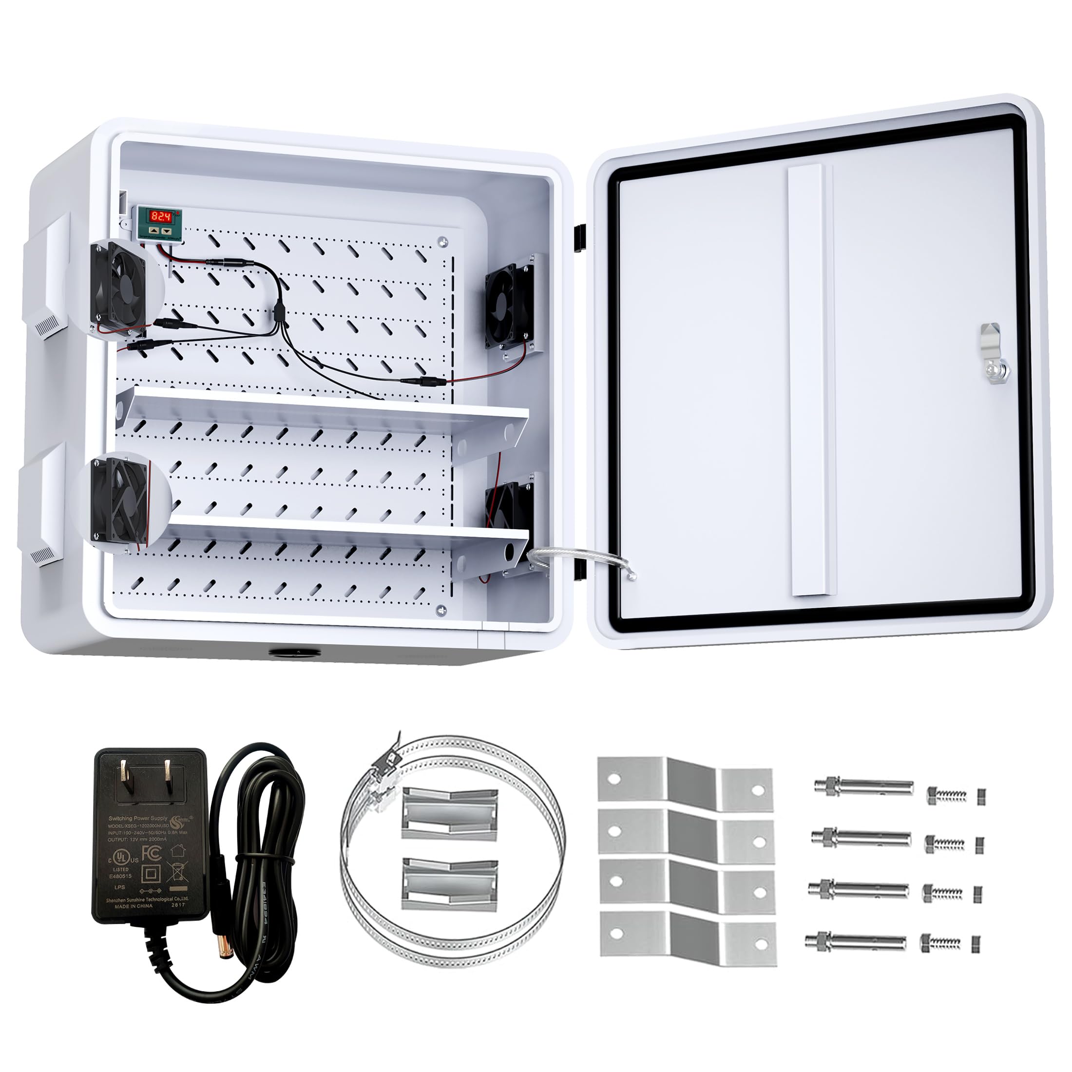 Akwscyby Outdoor Electrical Box 24" x 24" x 12" | Thermostat and Fan, Precise Temperature…