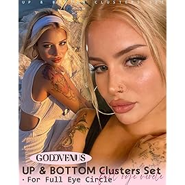 Goddvenus 220Pcs Wispy Lash Clusters Kit Cluster Eyelash Extensions Kit Natural DIY C Curl Individual Lashes Clusters With Bottom Eyelashes