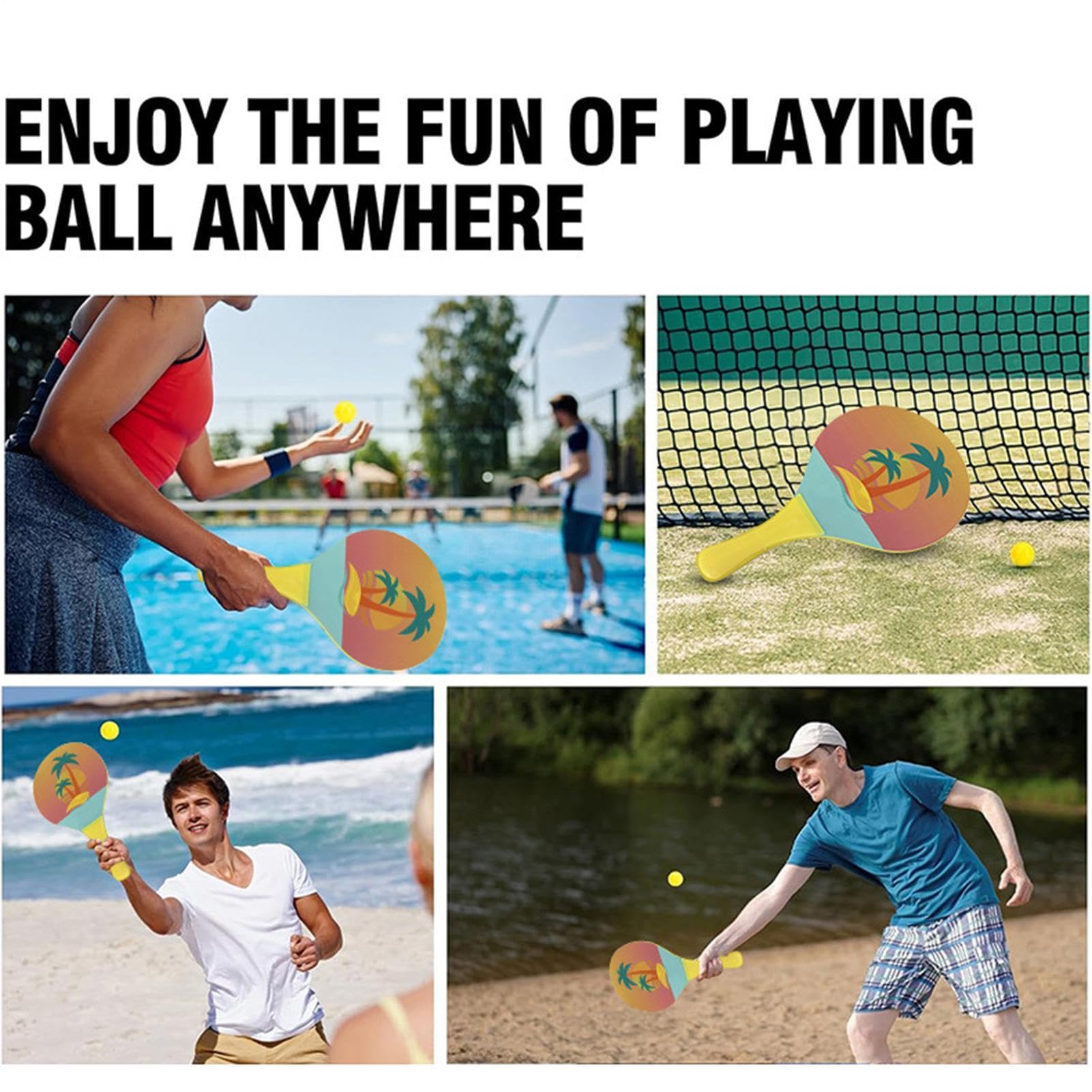 Raqueta Deportiva: Paleta De Pelota, Práctica De Equipo De Raquetas De PVC De Madera, Estuche De Accesorios De 12.99x7.48 Pulgadas | Hombres Mujeres Adultos Junior Niños Niños Niñas Principian