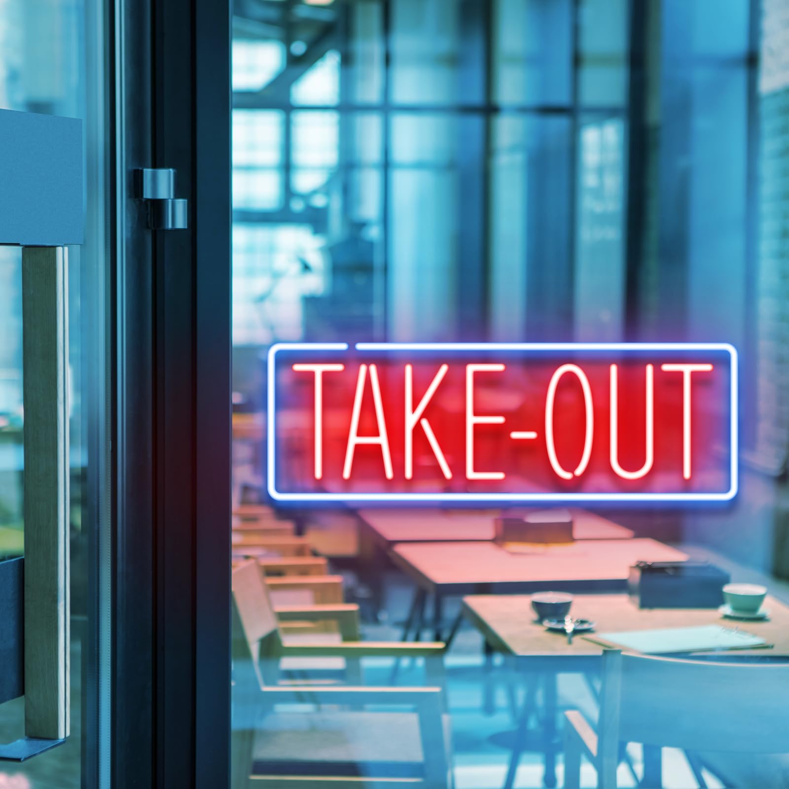 Amazon.co.jp: moweek Take Out Neon Sign - Business Shop LED ネオン