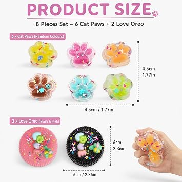 8PCS Taba Squishy, Taba Squishy Kit,Mixed Paw and Cookie Shaped Ornaments with Letter Details for Display Collectors and Interior Styling Enthusiasts