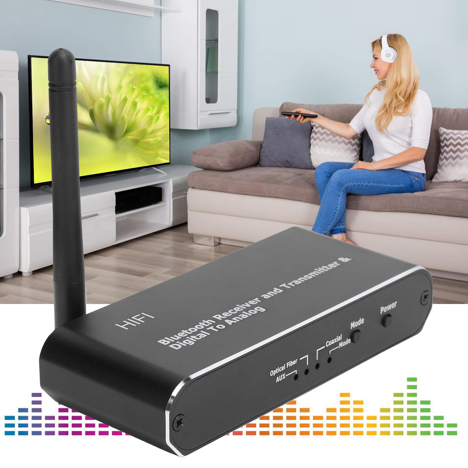 Septpenta Convertisseur Coaxial, Reçoit Tout l'audio, Adaptateur Audio Numérique sans Fil Dac vers Analogique, Étend Diverses Fonctions, avec Récepteur Bluetooth D09 Adapté pour MP3, TV