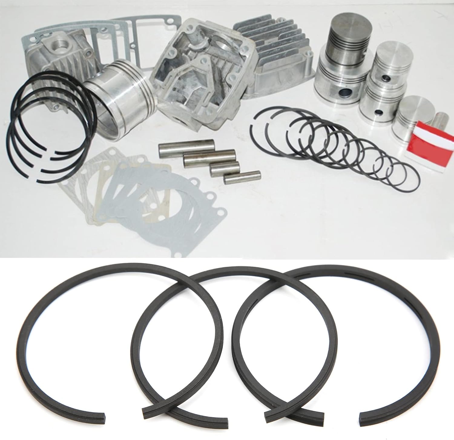 3Pcs Piston Ring, Pneumatic Parts Wear O Rings, Air Compressor Pump Wear Band, for 42mm Cylinder