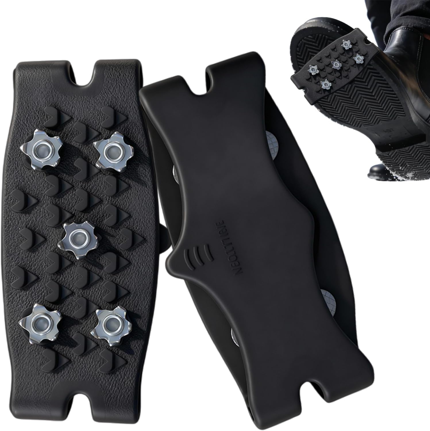 Ice Cleats – Anti-Slip Crampons Traction Cleats, Ice Spikes, Winter Hiking Climbing Fishing Trekking Outdoor Adventure | Snow Safety Footwear Accessory,for Winter Hiking Climbing Trekking Adventure