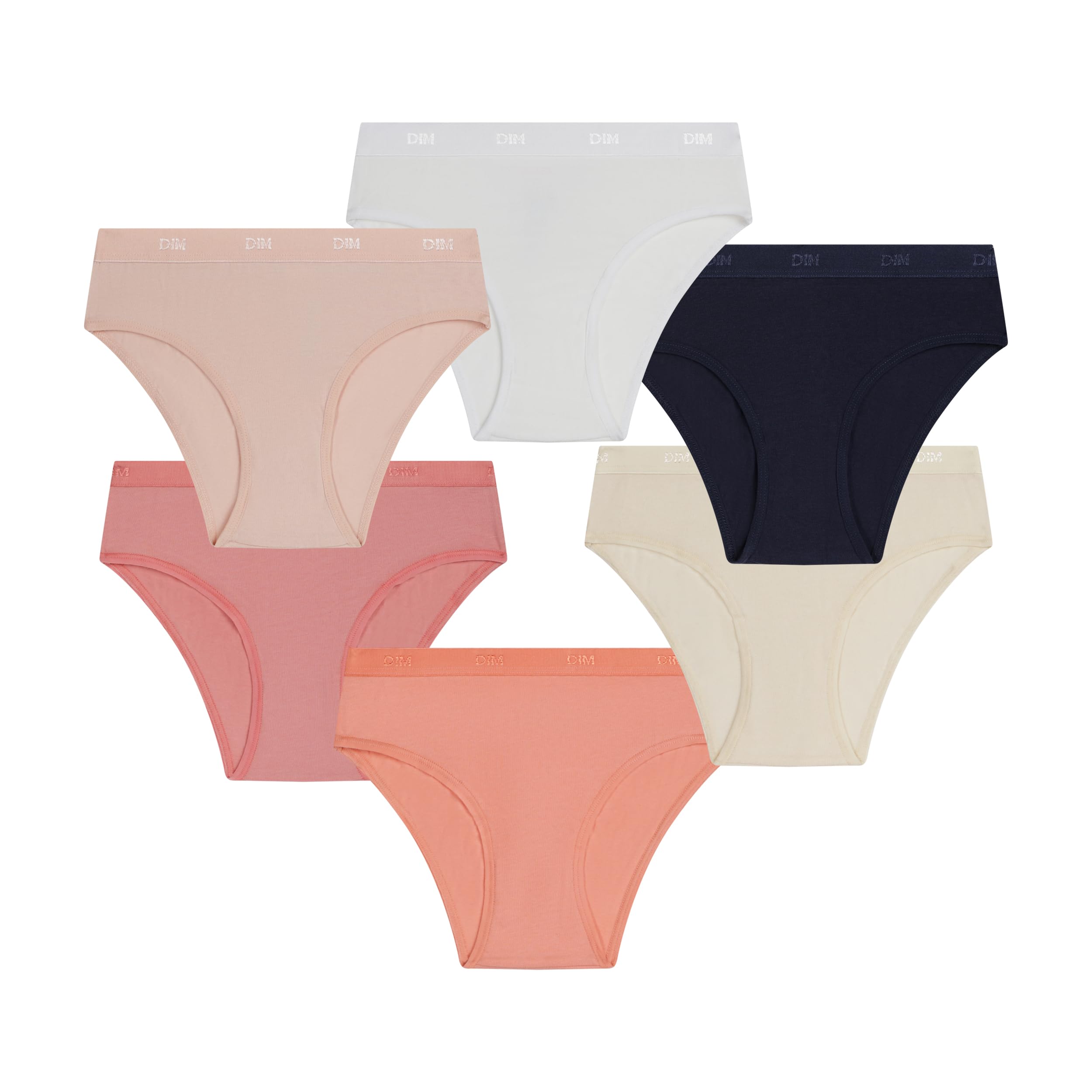 DIM Fille - Les Pockets EcoDim Lot de 6 | Culotte Coton Confort | Douce et Quotidienne | Qualité Abordable