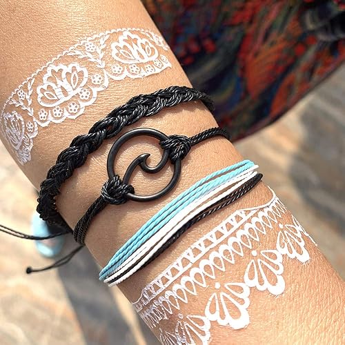 Miniatura 3 de Pulseras de verano para adolescentes y niñas, con ondas de surfista, ajustables, impermeables, hechas a mano, para mujeres, hombres y niñas, regalos