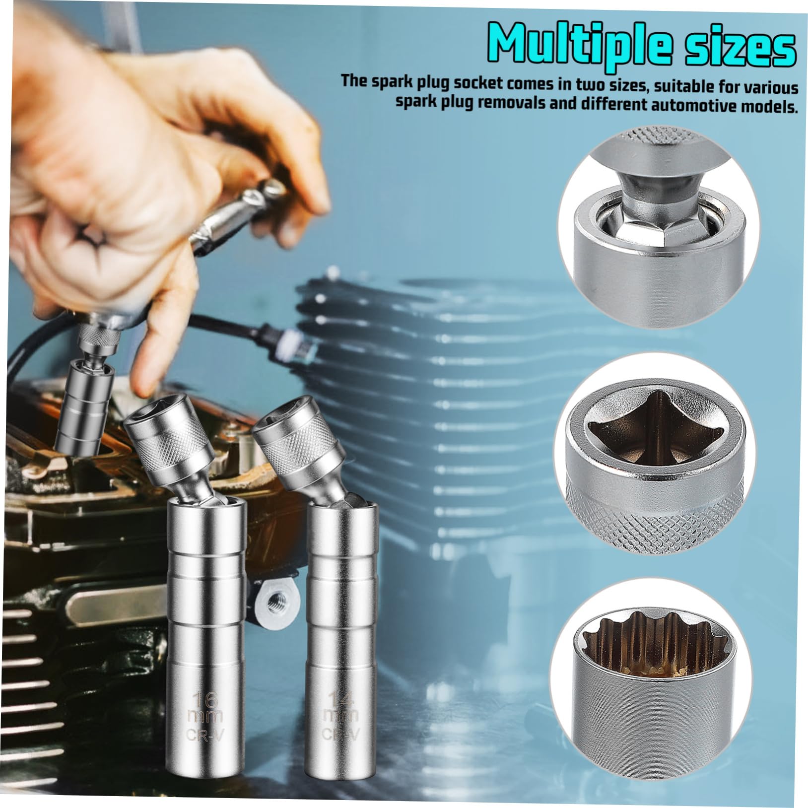 Mobestech 4piezas Llaves De Bujías Magnéticas y Herramienta De Extracción Para Automóviles y Motocicletas Para Mantenimiento y Reparación