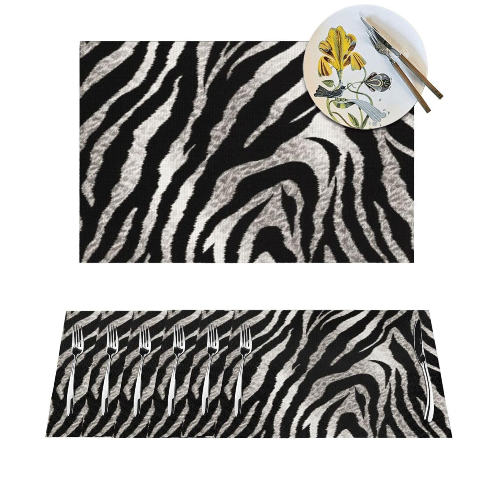 Sets de table zèbre noir et blanc pour vos dîners de famille chic