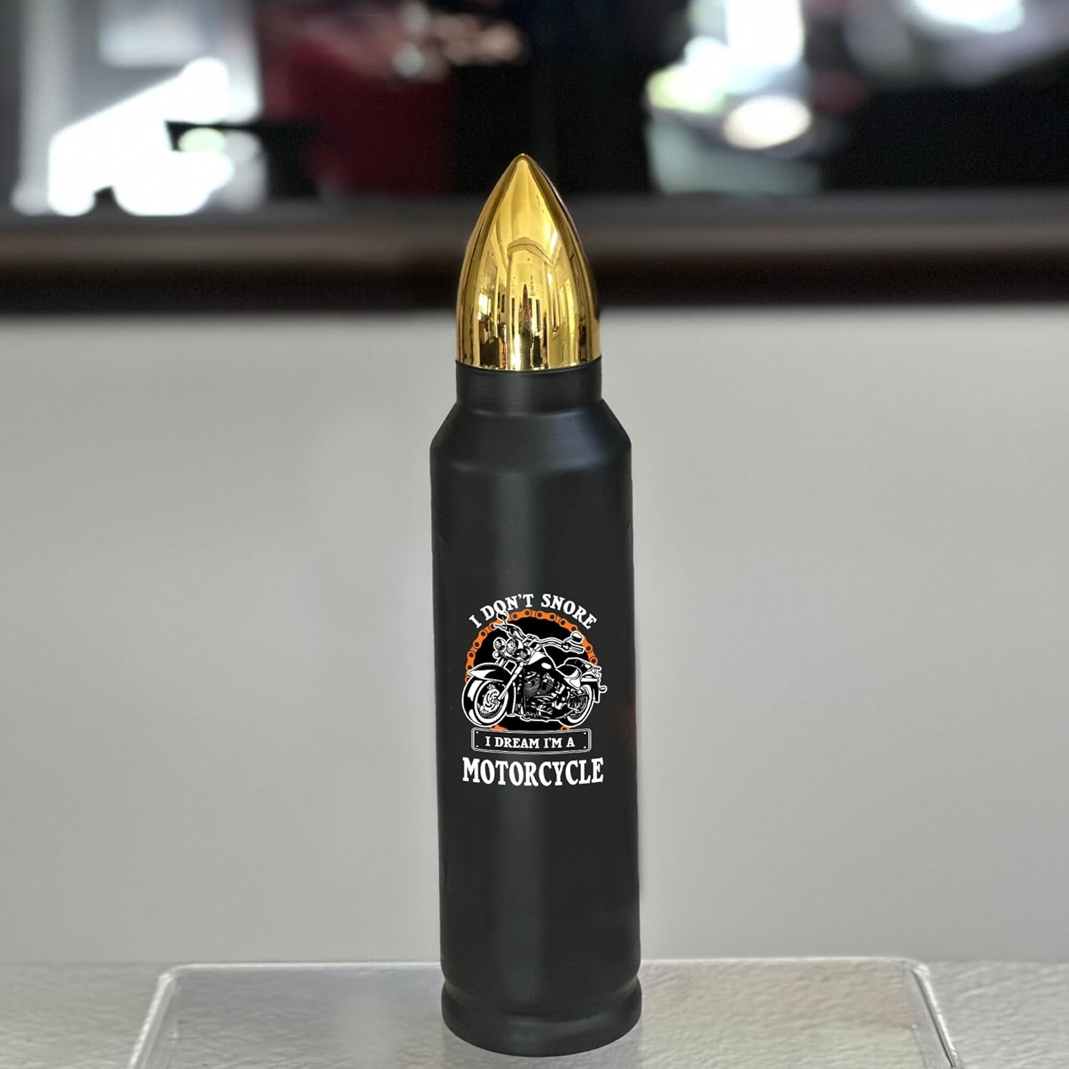 Panvola I Don't Snore I Dream I'm A Motorcycle Bullet Tumbler Snorers Motorcyclist Gift Biker Rider For Dad Husband Boyfriend Uncle Brother Stainless Steel Tumbler 17 oz Black - Image 7