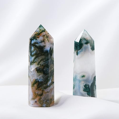 Miniatura 3 de Runyangshi Juego de 4 varitas de cristal curativo natural, altura de 2 a 2.4 pulgadas, varita de cristal curativo de un solo punto, 6 piedras