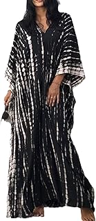 Kaftan Dresses for Women Plus Size Summer Beach Dress with Print and Swim Cover