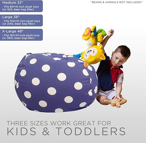 Miniatura 58 de Aubliss - Funda para organizar juguetes de felpa, se convierte en un puf cuando se rellena Se convierte en un puf para niños cuando está lleno. Aqua