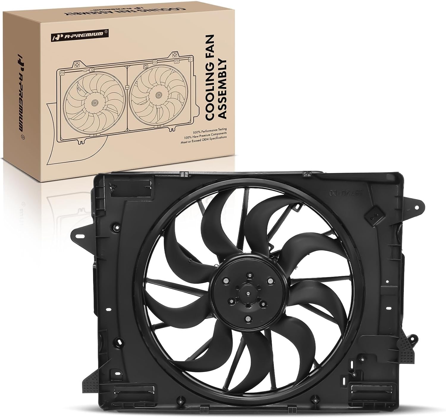 A-Premium Engine Radiator Cooling Fan Assembly with Brushless Motor Compatible with Select Ford & Lincoln Models - Escape 2020-2023, Maverick 2022-2023, Corsair 2020-2023 - Replace# LX6Z8C607B