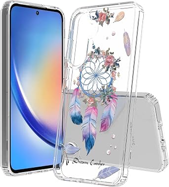 Aquaflex Phone Case Compatible with Galaxy A15 5G Slim Design Full Body Reinforced Corners Shockproof Drop Protection Floral Dream Catcher