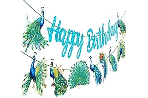 Peacock Decorations for a Party: 2Pcs Blue Peacock Banner