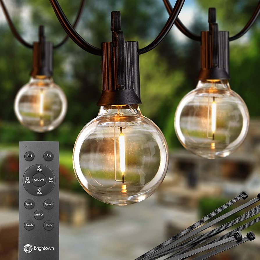 Brightown Led String Lights Outdoor 108Ft(98+10) with Remote