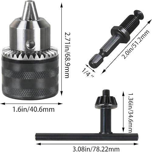 Miniatura 2 de Adaptador de portabrocas para destornillador de impacto, para DeWalt DW0521 Conexión rápida sin llave 3/8 pulgadas portabrocas de impacto