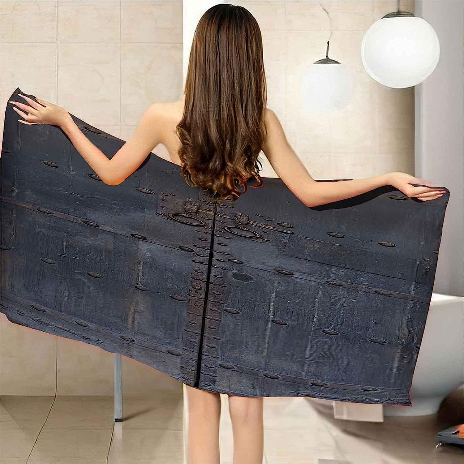 Telo Mare, Compatto E Leggero, Asciugatura Rapida, Ultra Assorbente, Per Spiaggia, Viaggi, Campeggio, Piscina, Asciugamano Spiaggia 3D, Cancello In Ferro D'Epoca 200 X 200 Cm -0R5L-R9T