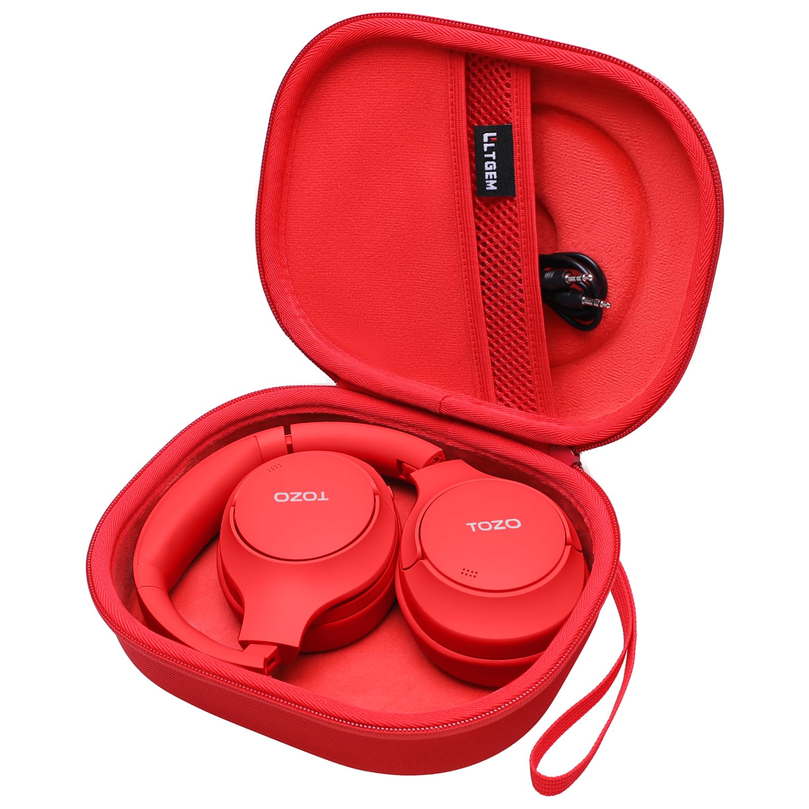 Headphone Case Compatible with TOZO HT2, Tune 510BT/520BT/720BT/770NC Hybrid Active Noise Cancelling Over Ear Headphones, Red