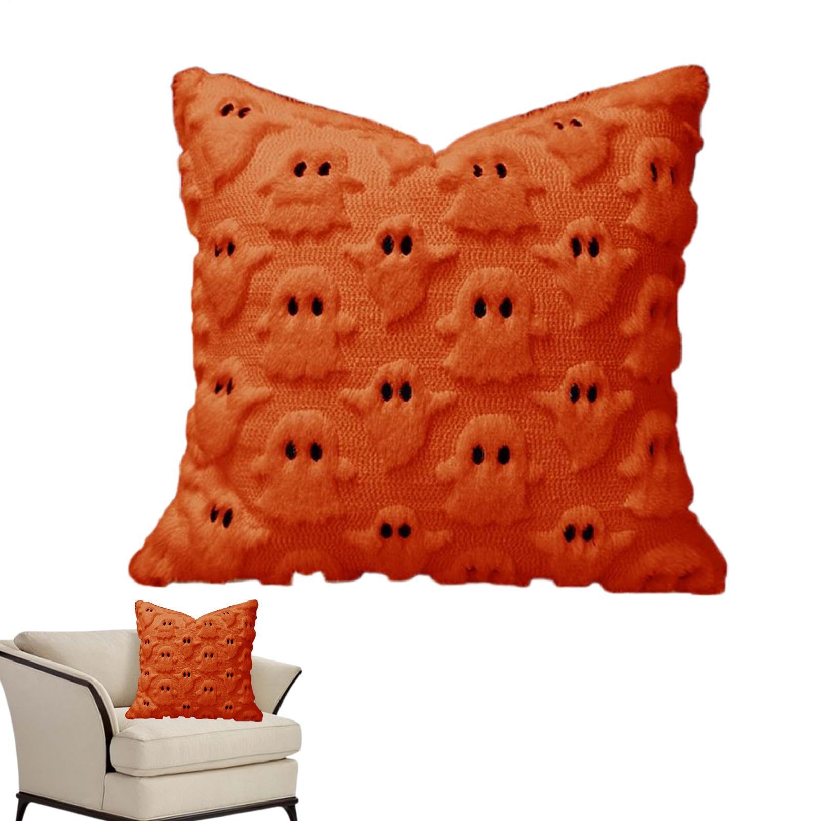 Taie d'oreiller Halloween motif fantôme doux 45x45 cm pour canapé et lit