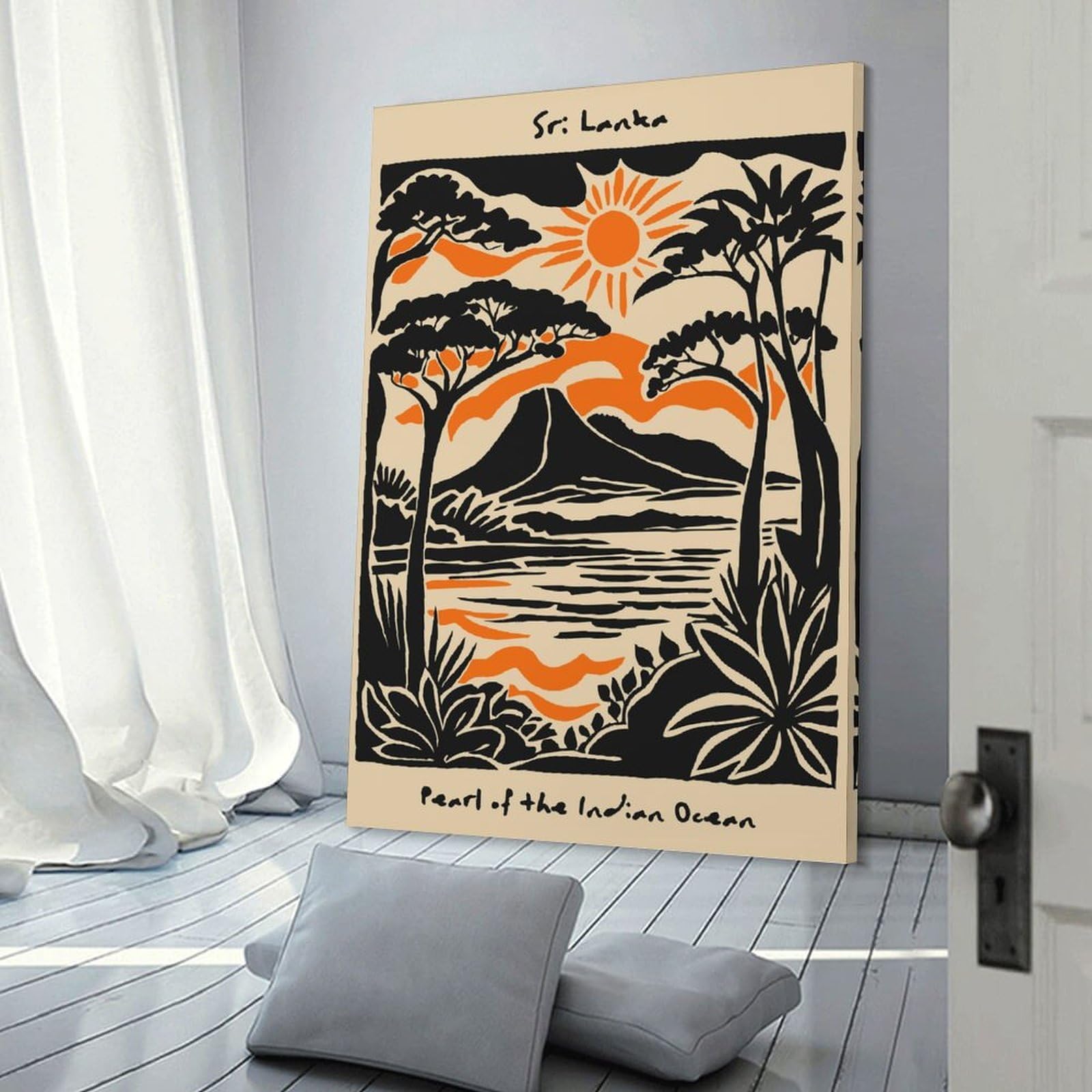 Junmoney Wall Art Print Sri Lanka Landscape Art Print, 24x36inch(60x90cm), for Contemporary Homes, Apartments Or Offices, An Easy Choice for New Home Styling
