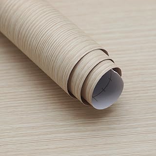 15.74"x354.3" Beige Wood Wallpaper Peel and Stick Faux Wood Contact Paper Self Adhesive Waterproof Wood Grain Vinyl Wall Paper Sticker for Table Furniture Laminate Countertop Sheets Classroom