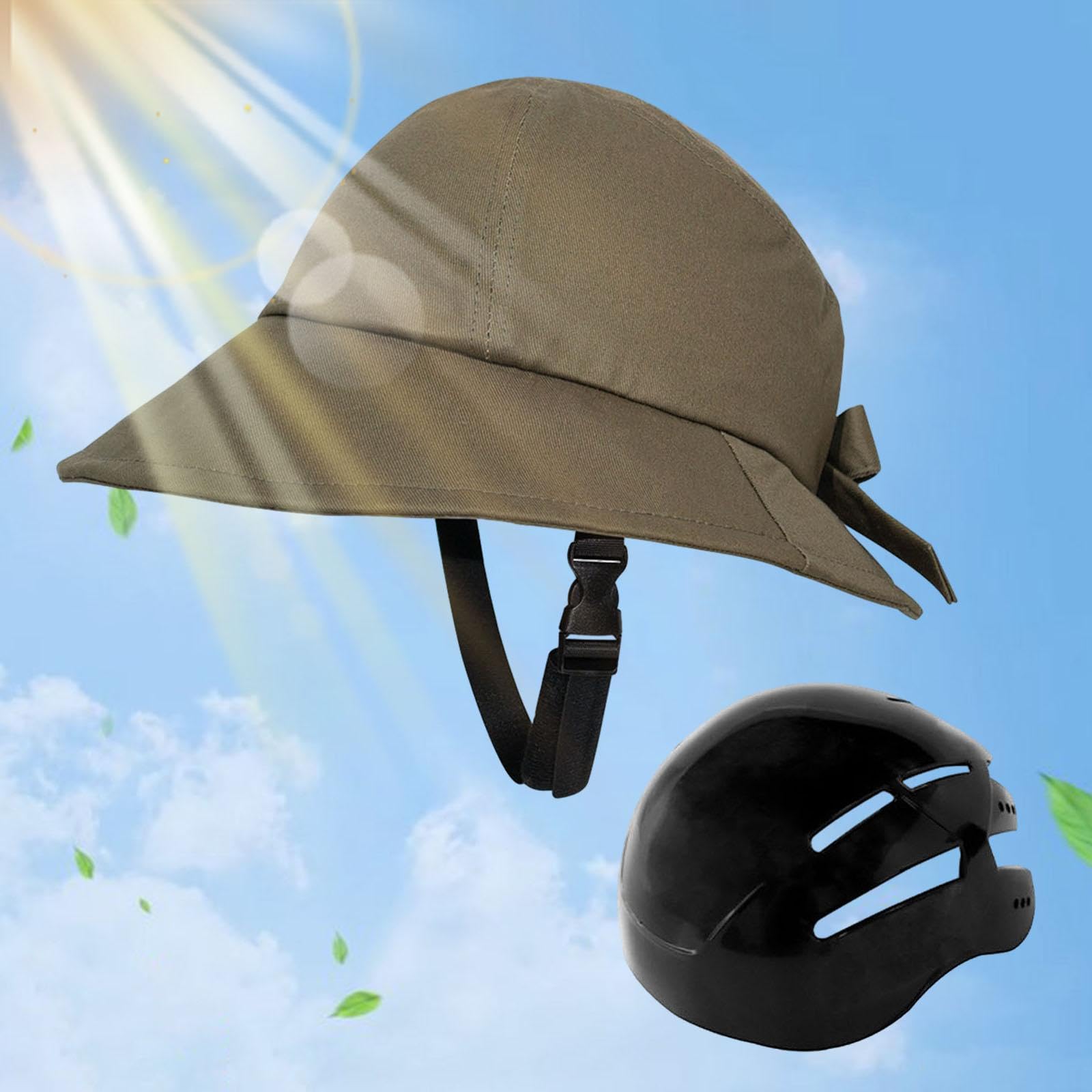 B Baosity Bicycle Helmet Shaped Sun Hat for Women's Cycling, Everyday Wear, Work - Green