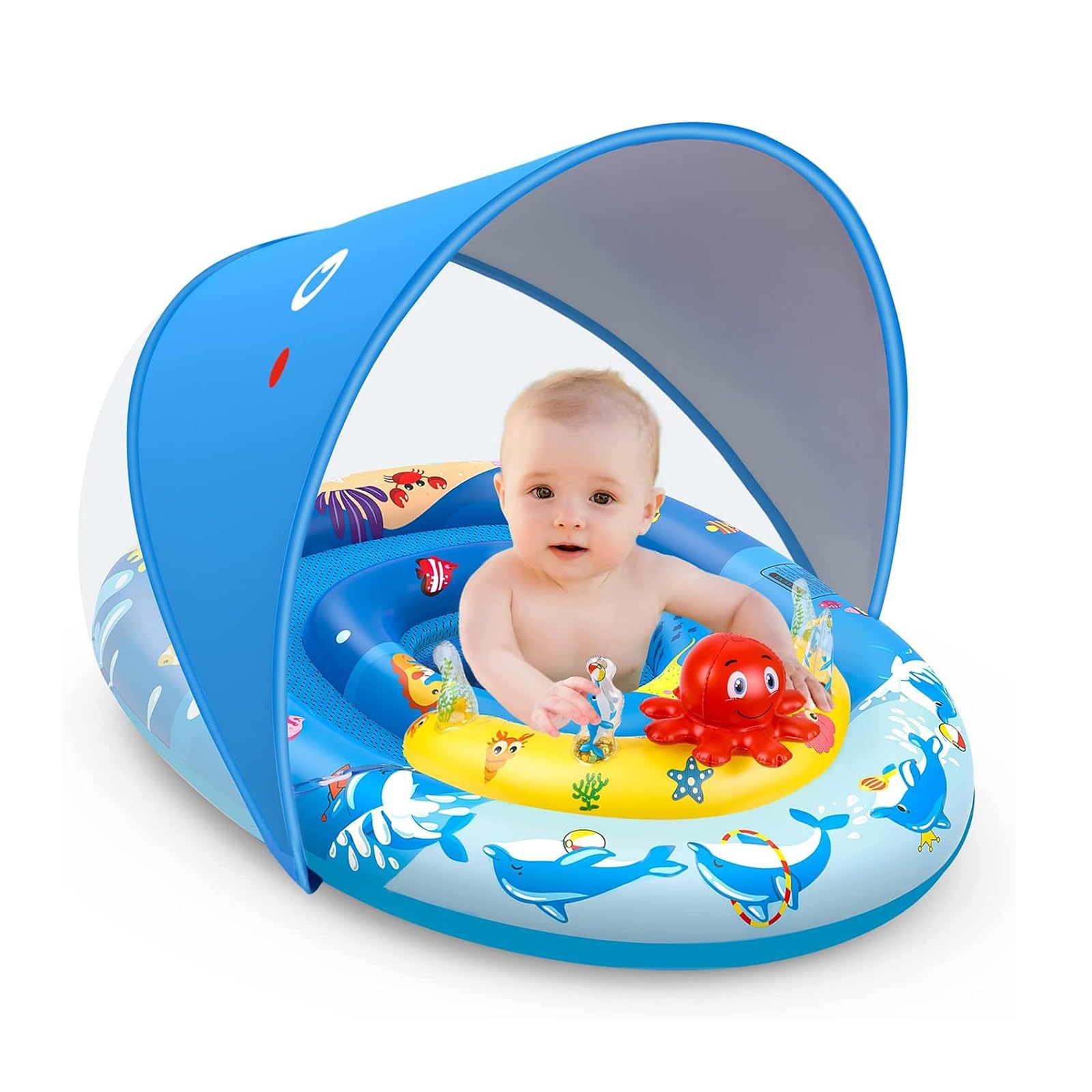 Flotador De Natación Infantil para Recién Nacidos Que Aprenden A Nadar Y A Dar Patadas,Flotador De Piscina con Asiento Ajustable para Bebés De 6 A 36 Meses De Edad Regalo para Bebés