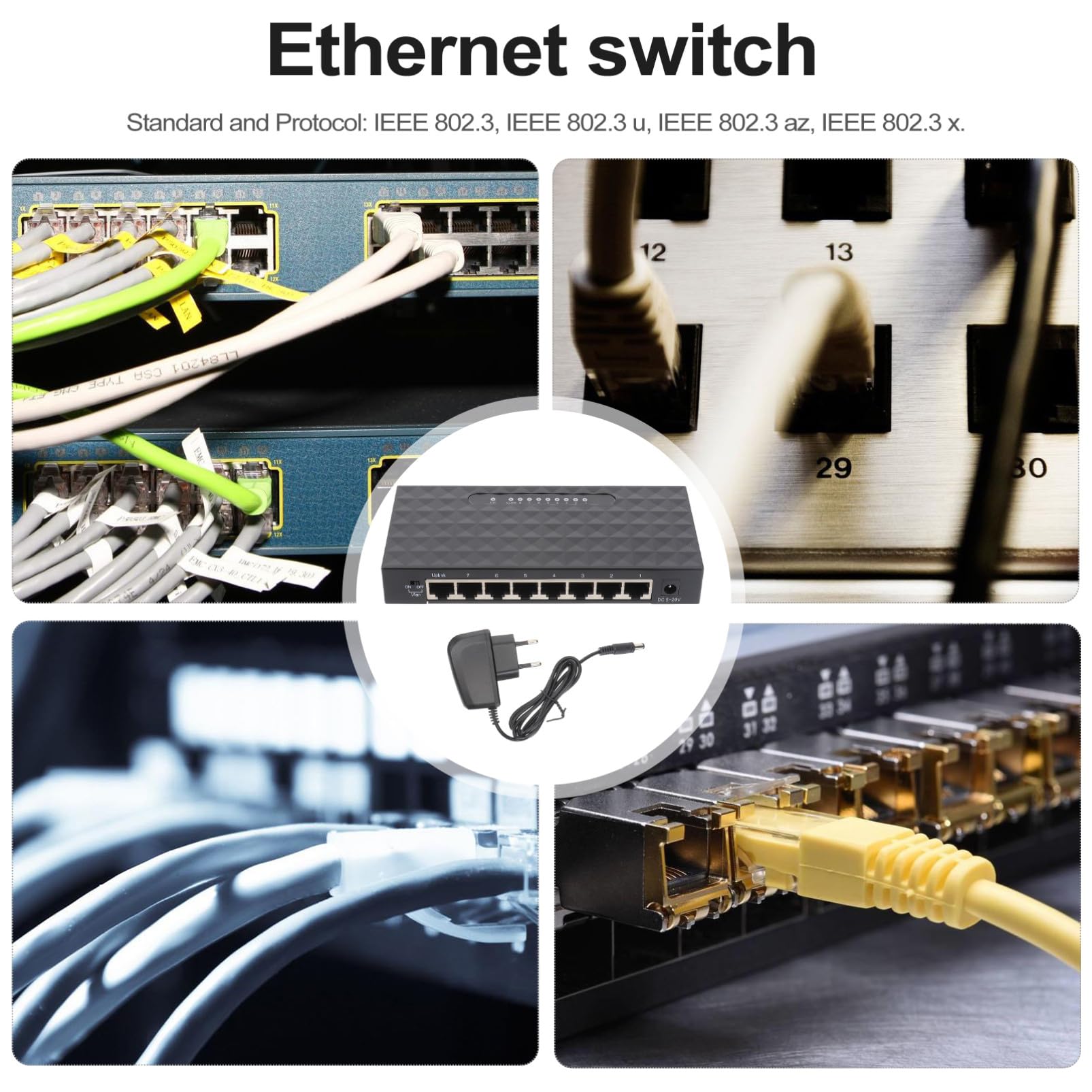 Uonlytech 1pezzi Splitter di Rete Ethernet Porte Adattatore LAN da Mbps per Desktop Splitter di Rete Compatibile con Dispositivi Mbps