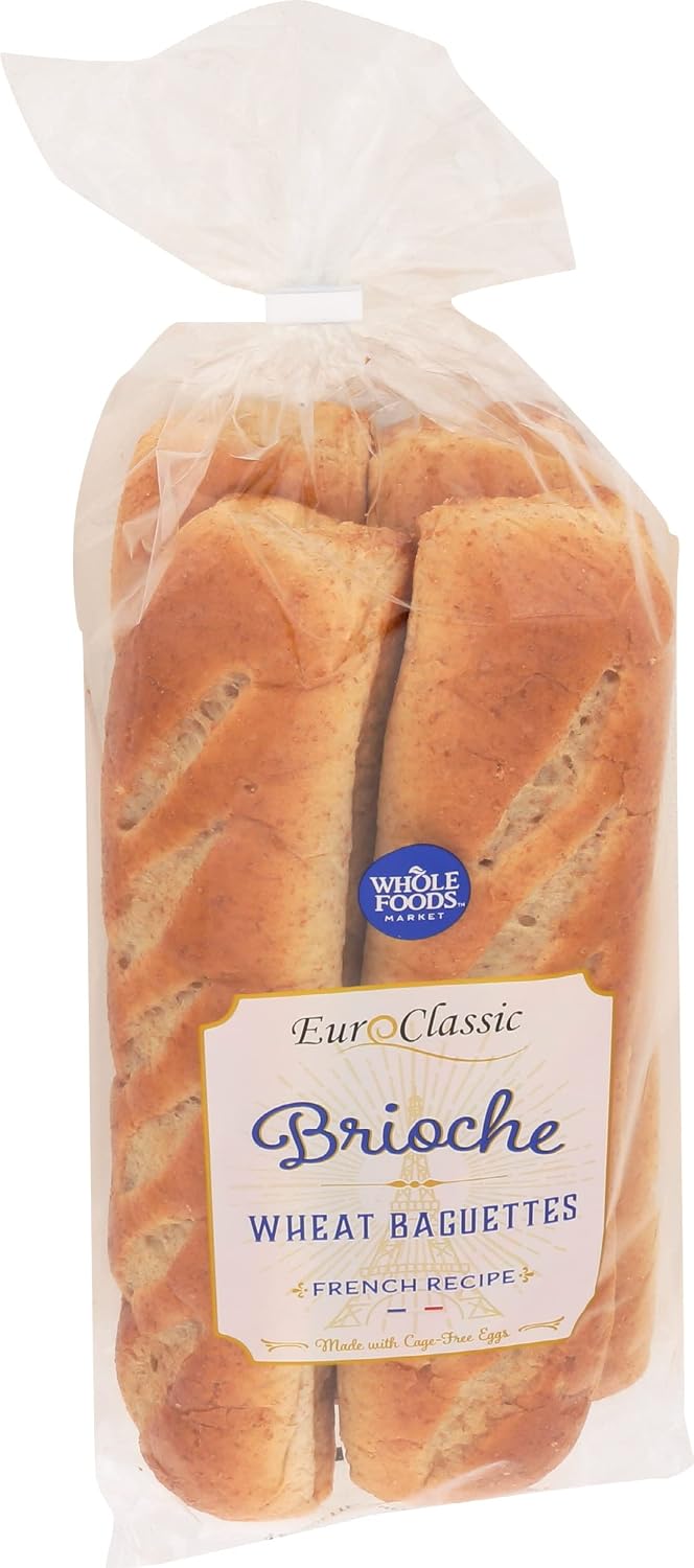Whole Foods Market Presliced Soft French Wheat Baguette, 4 Ct