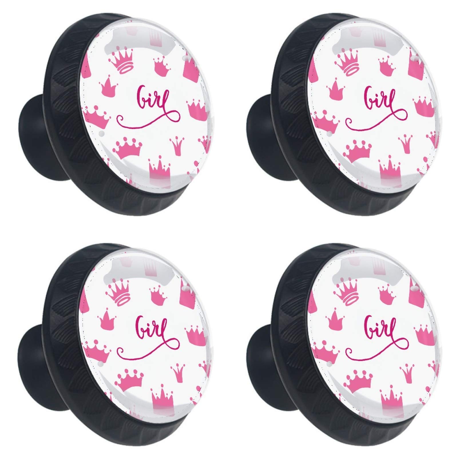 Boutons de meuble en verre couronne rose 30mm pour réparer tiroir et armoire