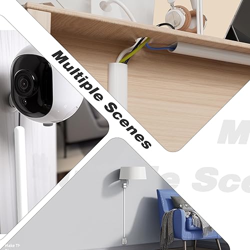 Miniatura 9 de Ocultador de cable de silicona para 2-3 cables, cubiertas de alambre de apertura lateral para cables en la pared, canaleta autoadhesiva, ocultador