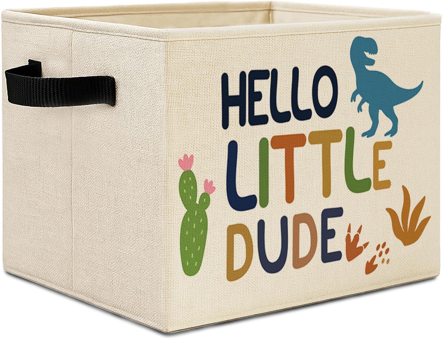 Little Man Cave Dinosaur Storage Bins for Boys, Cute Dino Dinosaur Collapsible Storage Basket Organizer for Kids Room Bedroom Bathroom Nursery Playroom Clothes Toys Books, Toybox for Boys