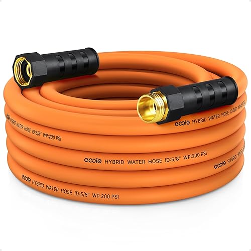 Heavy Duty Garden Hose 25ft, Non-Expanding Flexible Water Hose, Kink Resistant Lightweight Hybrid Hose, Leakproof Hose Male to Female Fittings