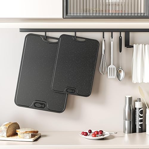 Vista 36 de Tabla de cortar de TPU para cocina, juego de 3 tablas de cortar seguras, tablas de cortar flexibles antideslizantes con ranura para jugos, Amarillo