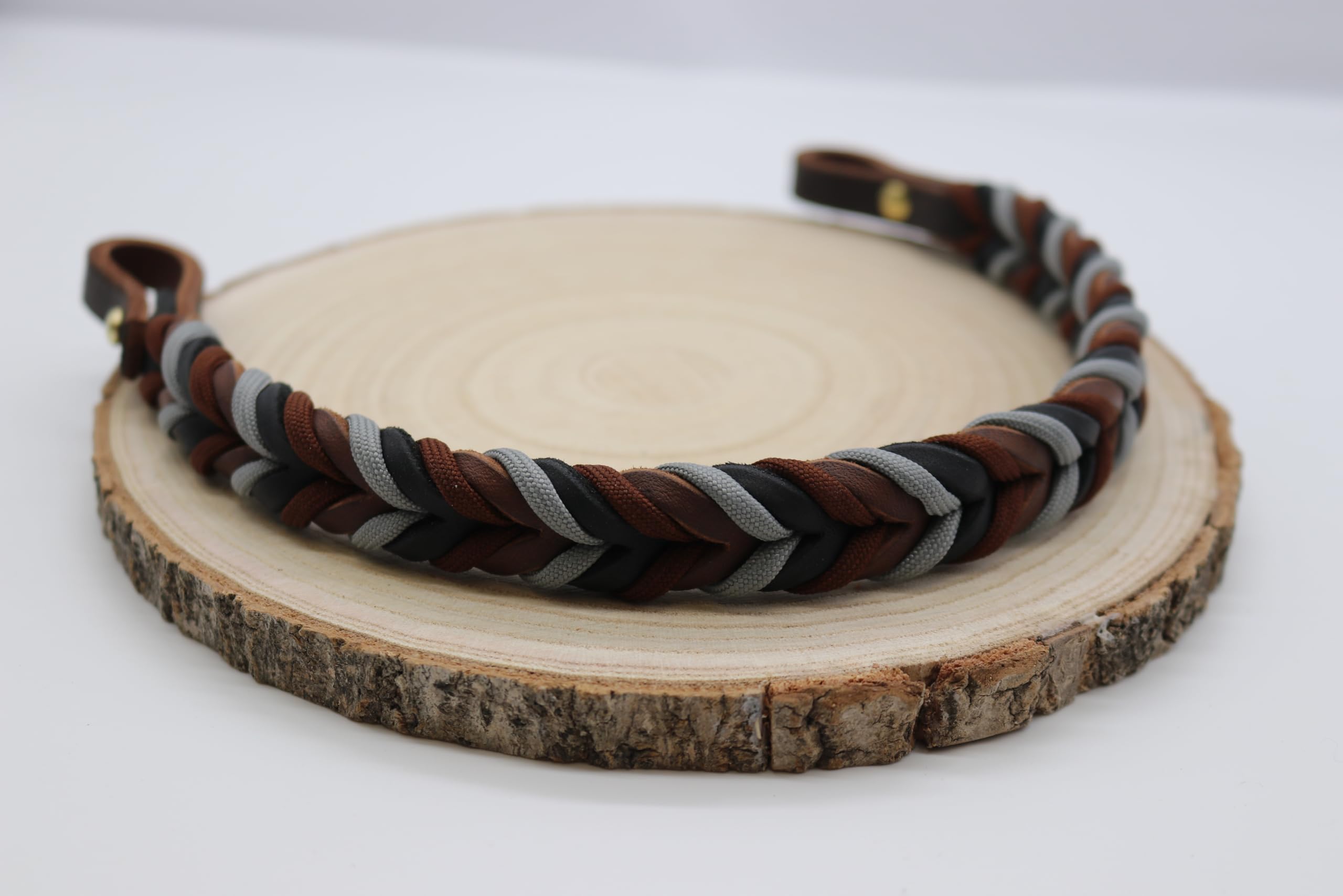 Stirnriemen Ledertraum konfigurierbar aus Fettleder & Paracord für Trense Kandare handgemacht in Deutschland Reitzubehör