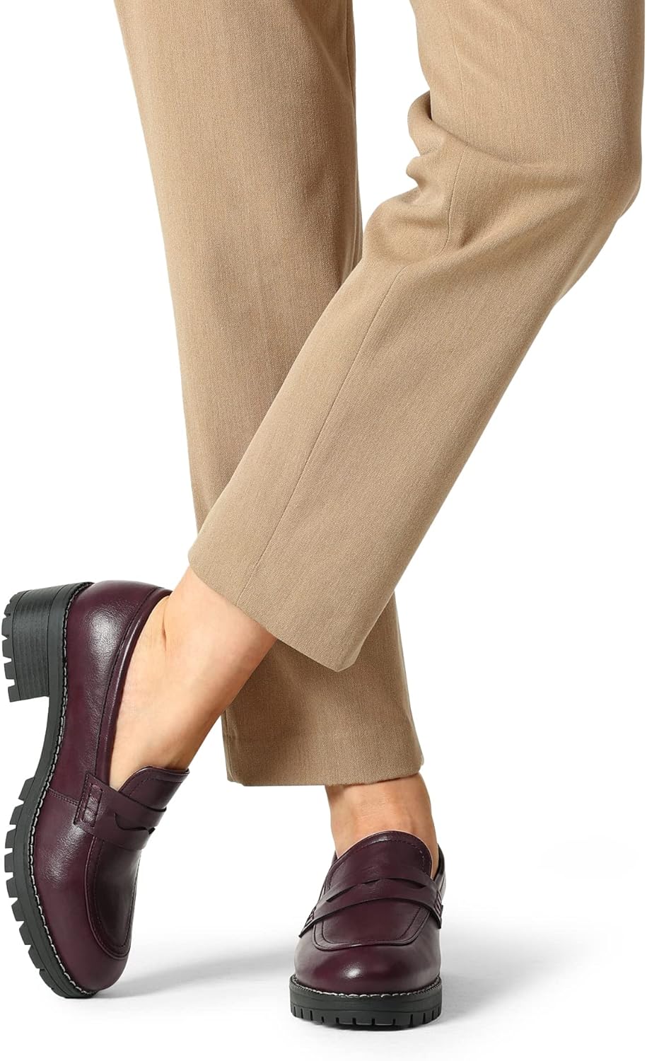 DREAM PAIRS Women's Platform Chunky Heeled Loafers, Womens Business Casual Shoes - Image 2