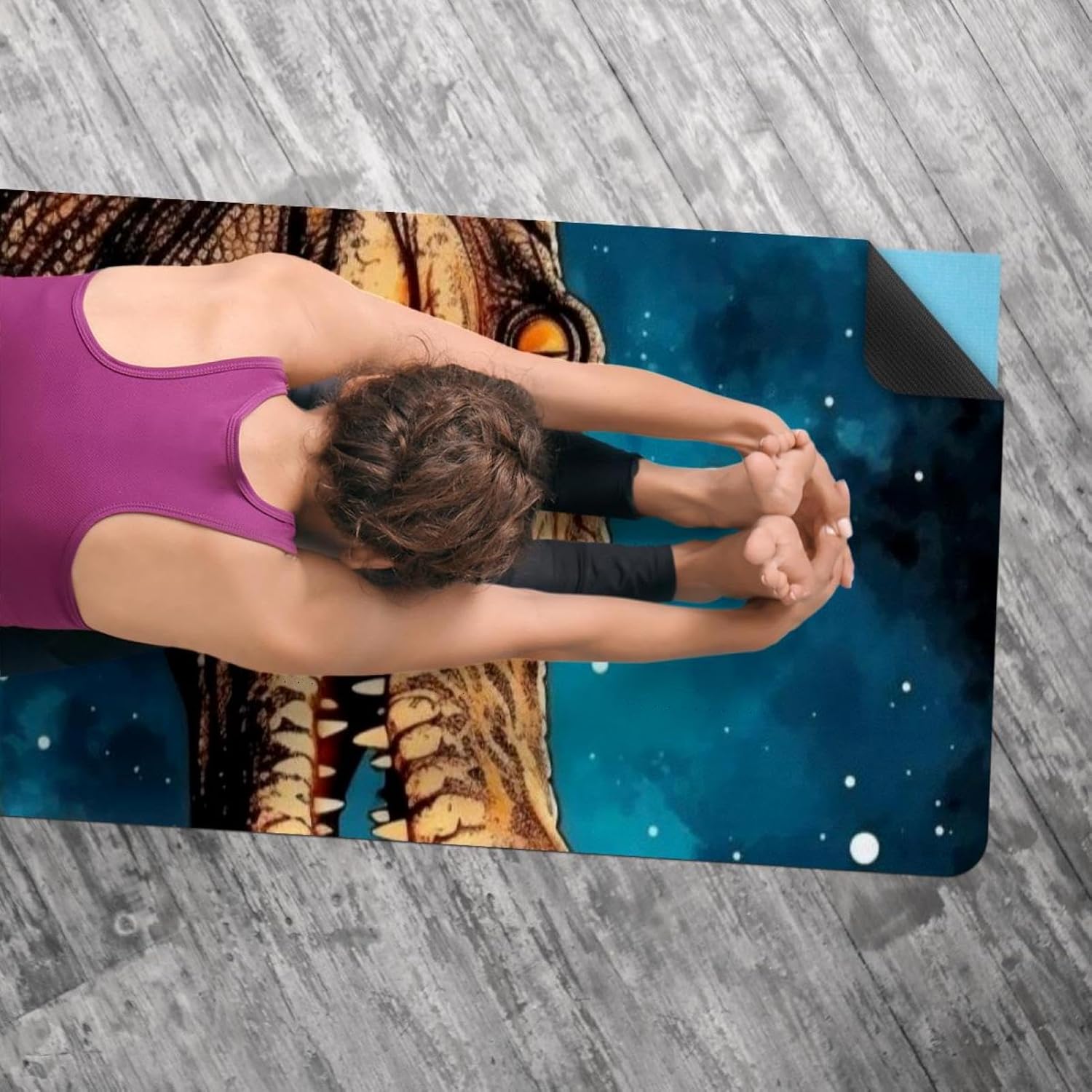 Yoga Towel, Crocodile Star Sunflower Non Slip Sweat Absorbent Hot Yoga Mat Towel for Hot Yoga, Pilates and Fitness - 72.8" x 26.8"