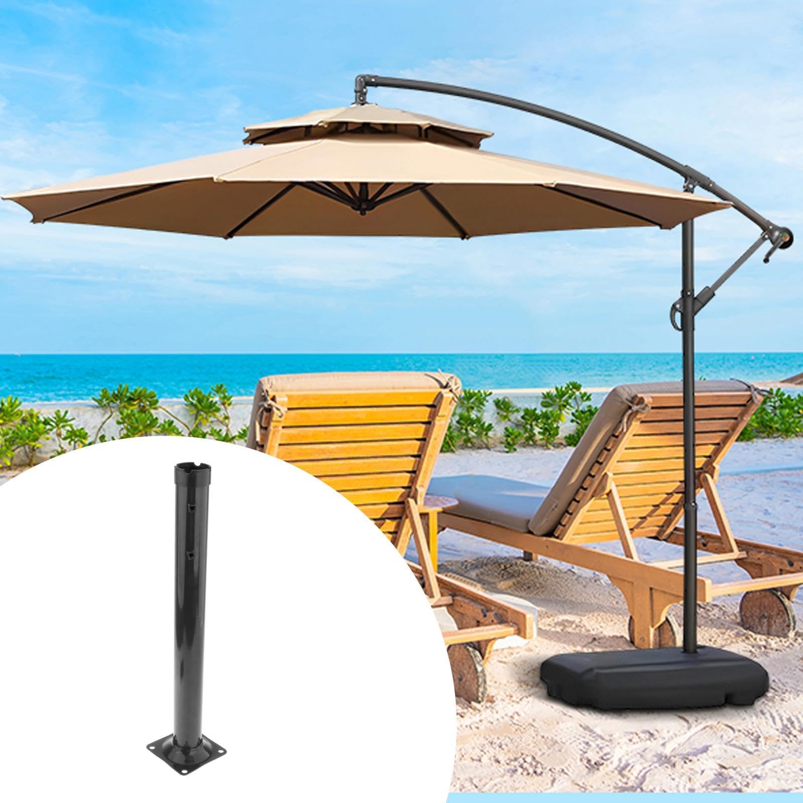 Generic Parasol Accessori Stand Ombrellone Da Esterno Base Metallo Staffa Tubo Maniglia Sollevamento Sostitutiva Adatto per Cortile Resort Villa Compagnia Zon, Tubo portaombrelli