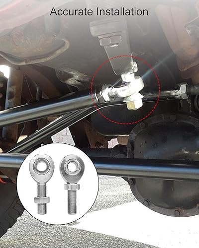 Miniatura 2 de Kit mejorado de extremo de varilla de juntas Heim de 12 pulgada con tuercas de atasco rosca izquierda y derecha, juntas cromadas de 5 pulgadas, kit